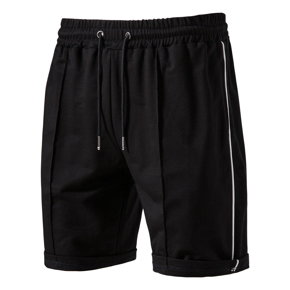 Casual Cotton Summer Elastic Waist Men's Shorts-Pants-Black-S-Free Shipping at meselling99