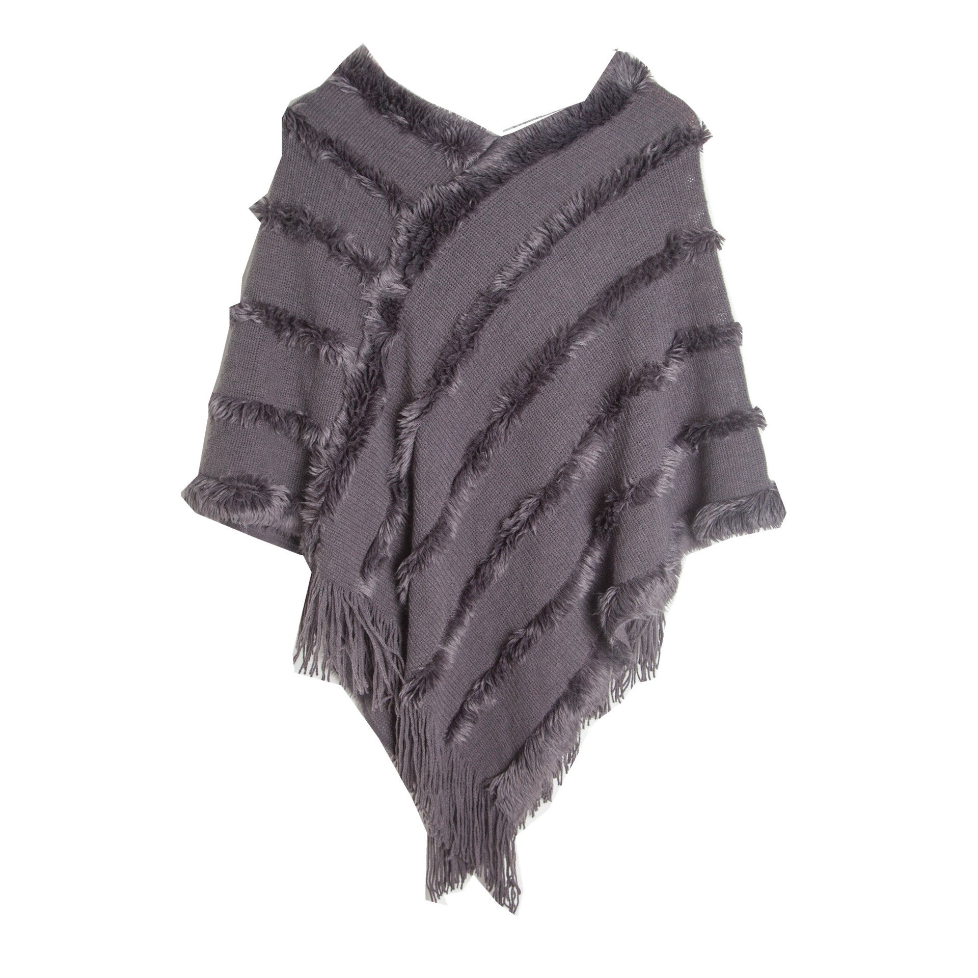Fashion Knitting Women Capes-Shawls-Gray-80-100cm-Free Shipping at meselling99