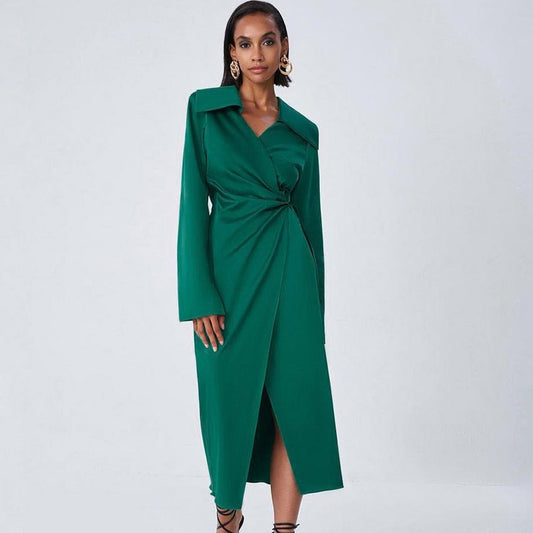 Green French Style Long Dresses for Women-Dresses-Green-S-Free Shipping at meselling99