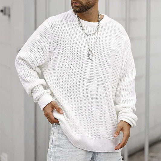 Casual Pullover Knitted Sweaters for Men-Shirts & Tops-White-S-Free Shipping at meselling99