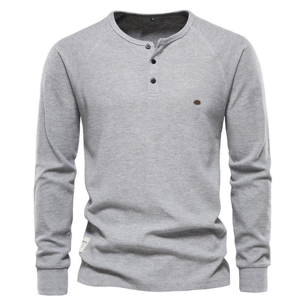 Fashion Long Sleeves T Shirts for Men-Shirts & Tops-Light Gray-S-Free Shipping at meselling99