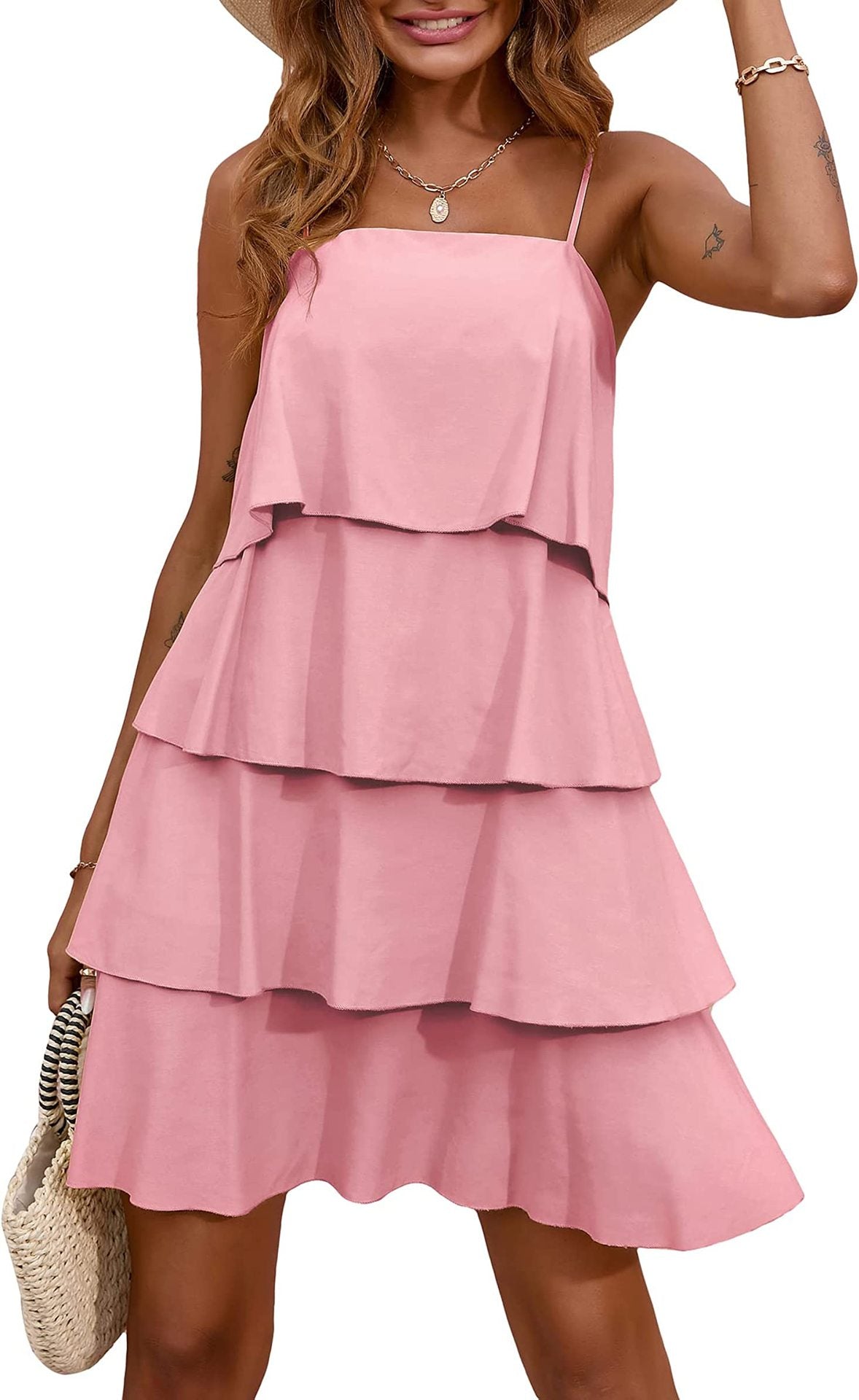 Summer Sleeveless Daily Mini Dresses-Dresses-Pink-1-S-Free Shipping at meselling99