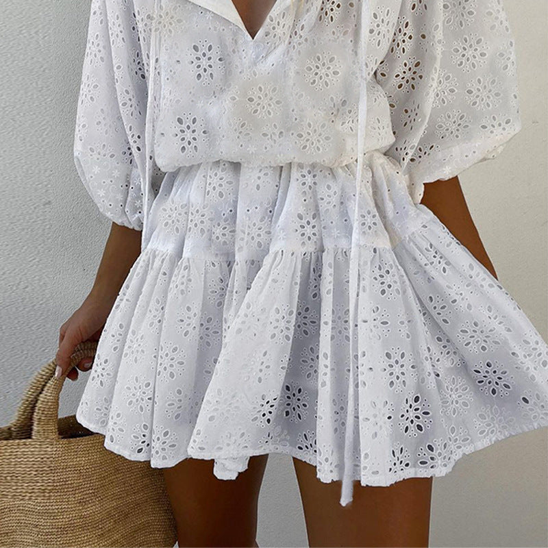 Summer Half Sleeves Mini Dresses-Dresses-Free Shipping at meselling99