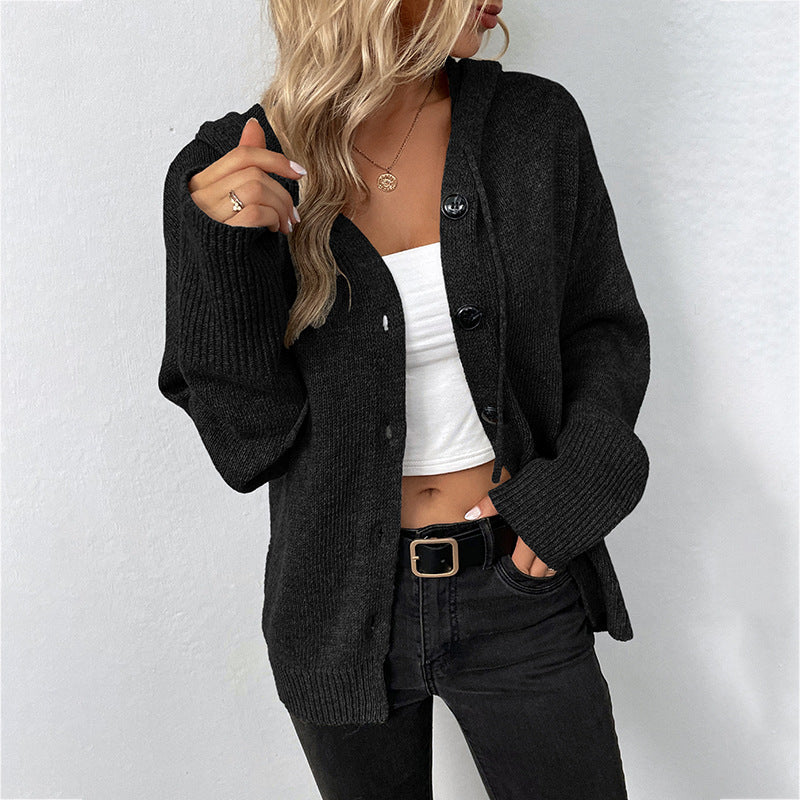 Fashion Drawstring Knitted Cardigan Coats for Women-Coats & Jackets-Black-S-Free Shipping at meselling99