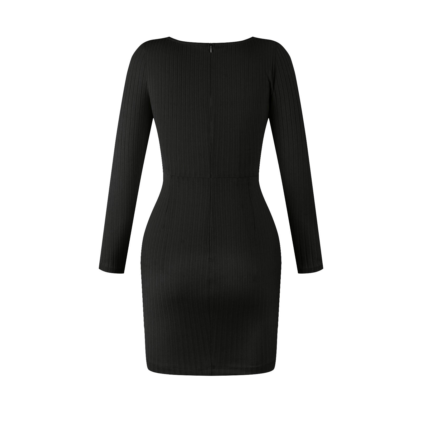 Sexy Deep V Neck Long Sleeves Fall Bodycon Dresses-Sexy Dresses-Free Shipping at meselling99