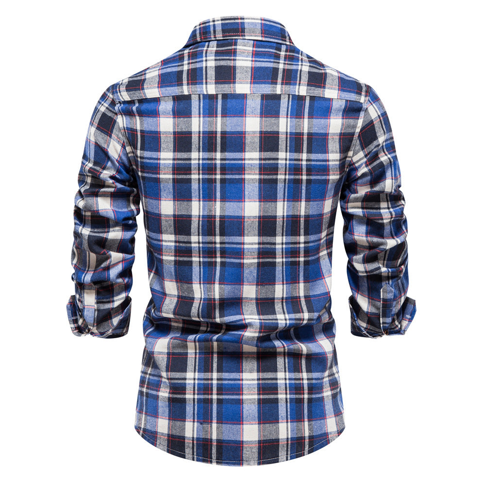 Fall Plaid Long Sleeves Shirts for Men-Shirts & Tops-Free Shipping at meselling99