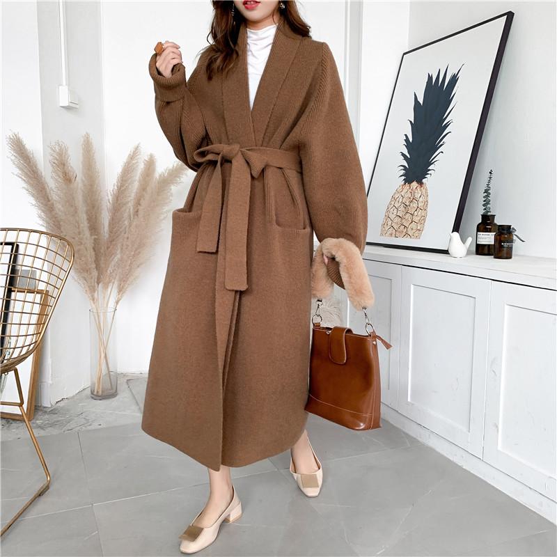 Women Romper Style Knitted Woolen Cardigan Overcoat-Outerwear-Brown-S-Free Shipping at meselling99