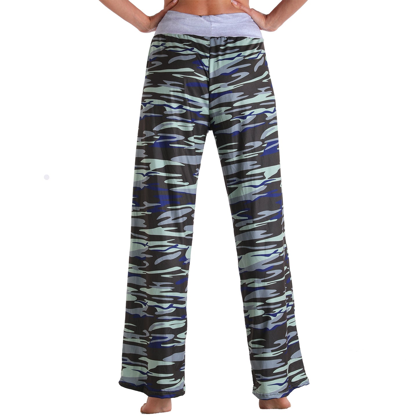 Casual Floral Print Women High Waist Trousers-Pajamas-Free Shipping at meselling99