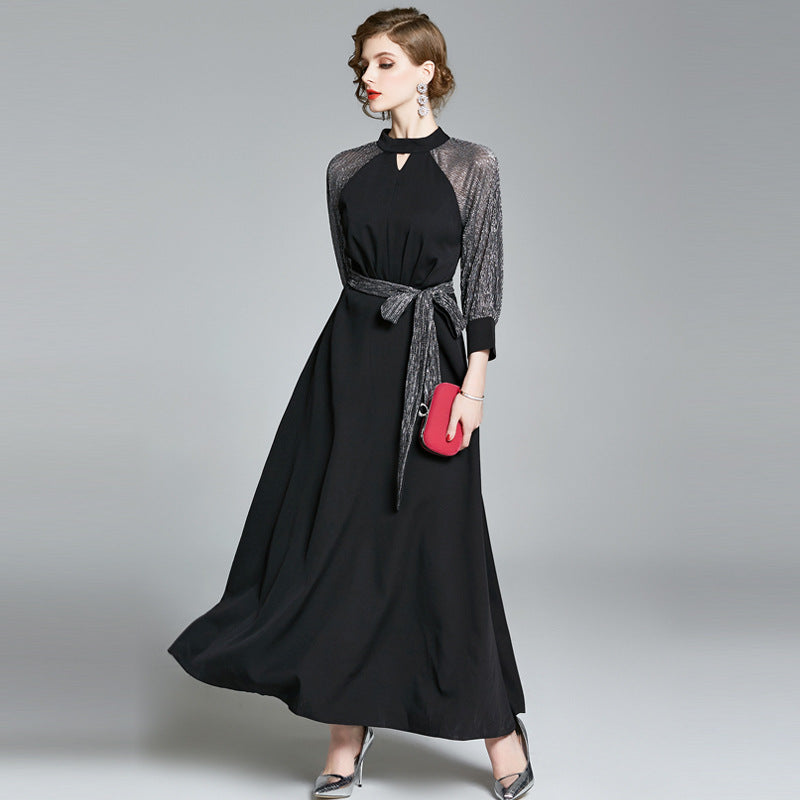Elegant Office Lady Black Long Dresses-Dresses-Black-S-Free Shipping at meselling99