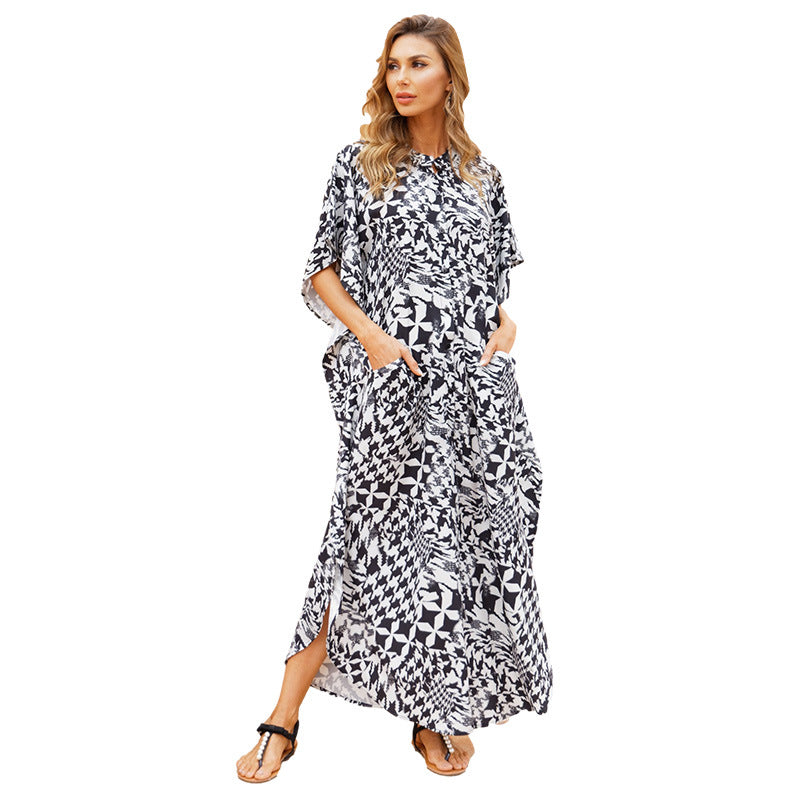 Women Summer Beach Loose Holiday Dresses-Maxi Dresses-25-One Size-Free Shipping at meselling99