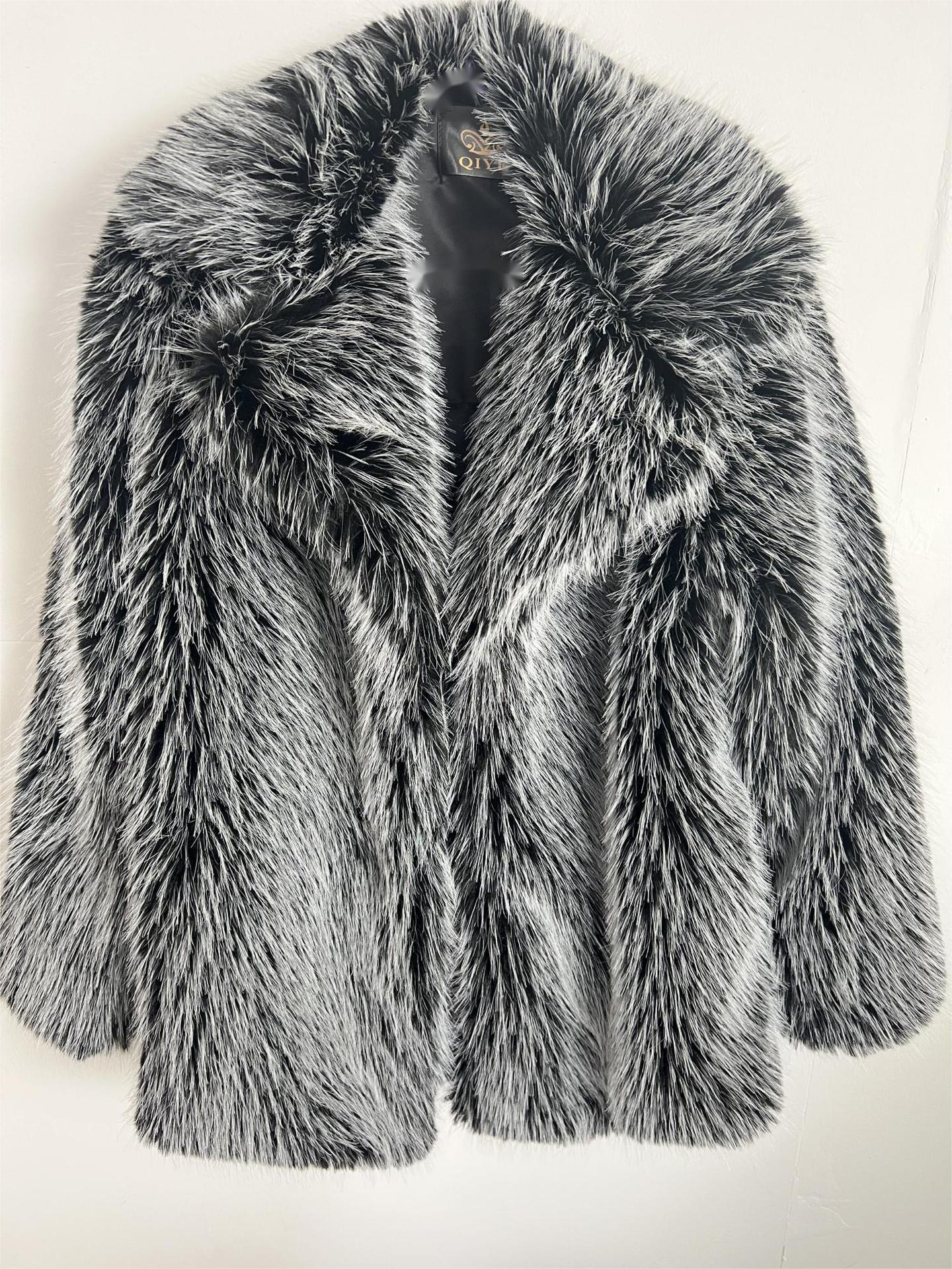 Winter Man Made Fox Fur Coats for Women-Coats & Jackets-Gray-S-Free Shipping at meselling99