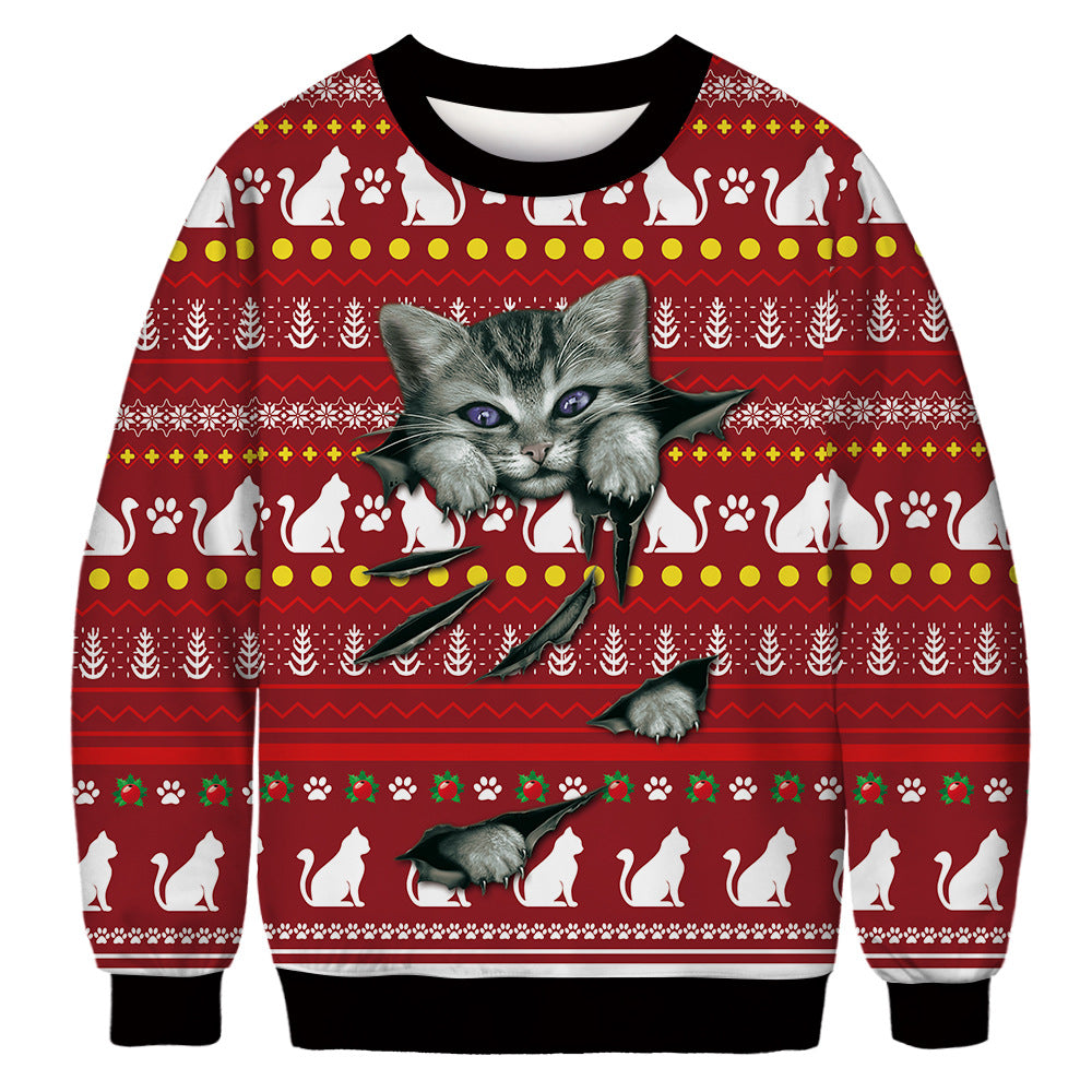 Christmas Cat His-and-hers Hoodies Sweaters-Shirts & Tops-BFT171-M-Free Shipping at meselling99