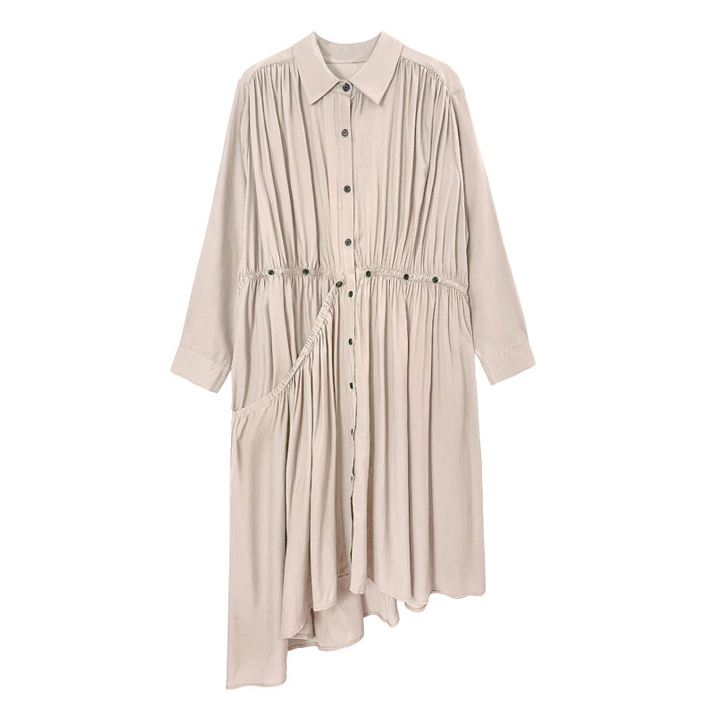 Casual Designed A Line Shirts Dresses-Apricot-One Size-Free Shipping at meselling99