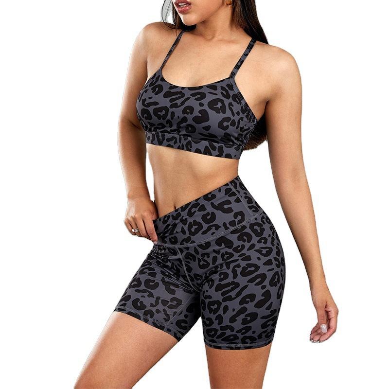 Fashion Leopard Print Backless Yoga Suits-Yoga & Pilates Blocks-Free Shipping at meselling99
