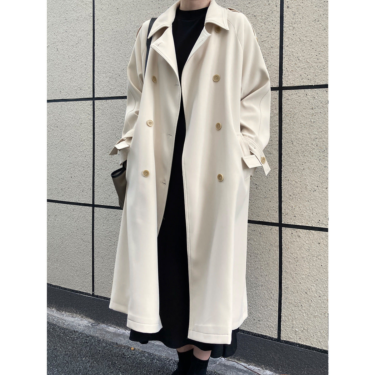 Fashion Fall Wind Break Long Overcoats for Women-Outerwear-Ivory-S-Free Shipping at meselling99