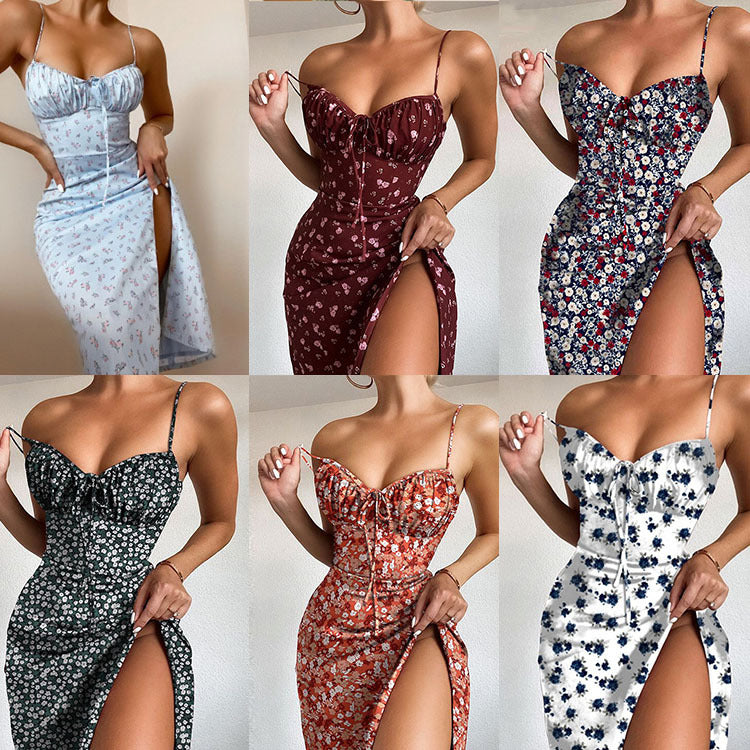 Sexy Fashion Pleated Summer Floral Dresses-Sexy Dresses-Free Shipping at meselling99