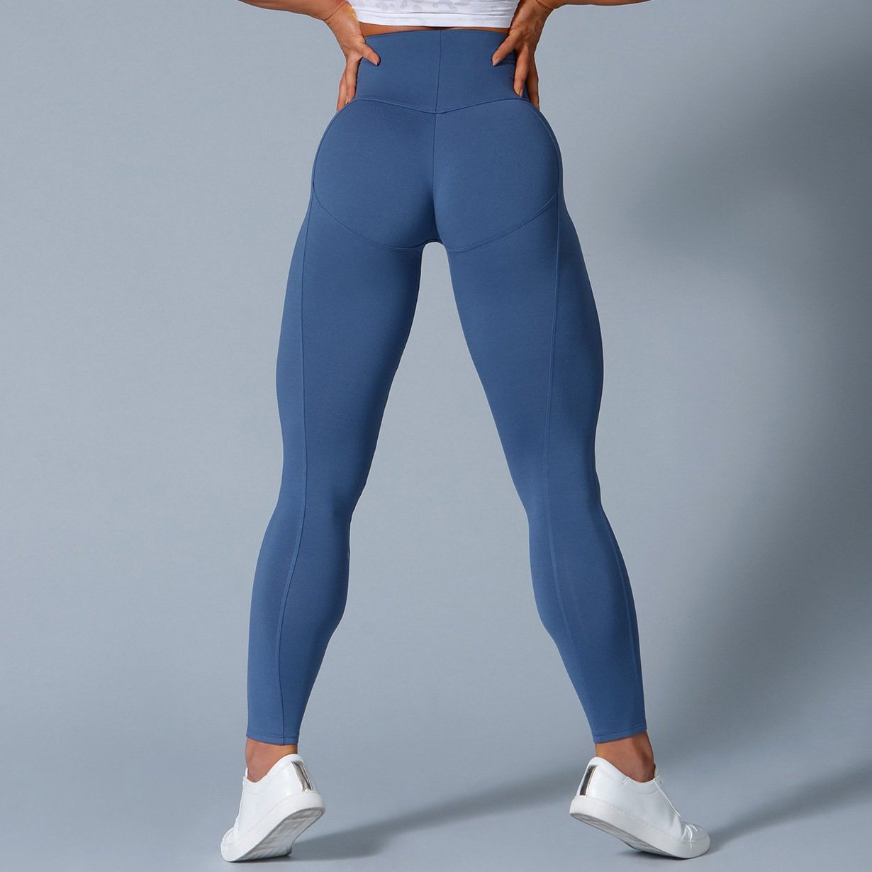 Sexy High Waist Women Running Sports Yoga Leggings-Activewear-Navy Blue-S-Free Shipping at meselling99