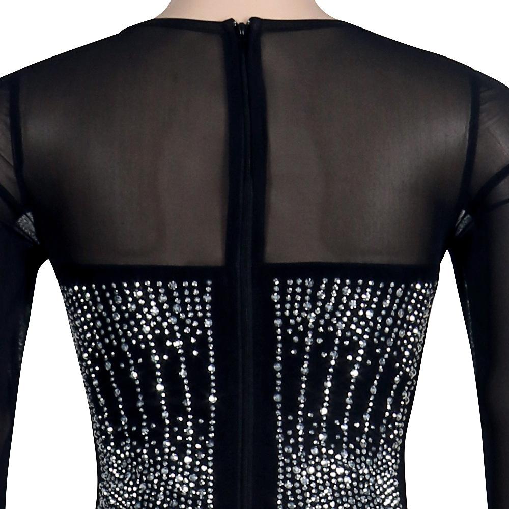 Sexy Diamond Inlay Long Sleeves Night Party Dresses-Dresses-Free Shipping at meselling99