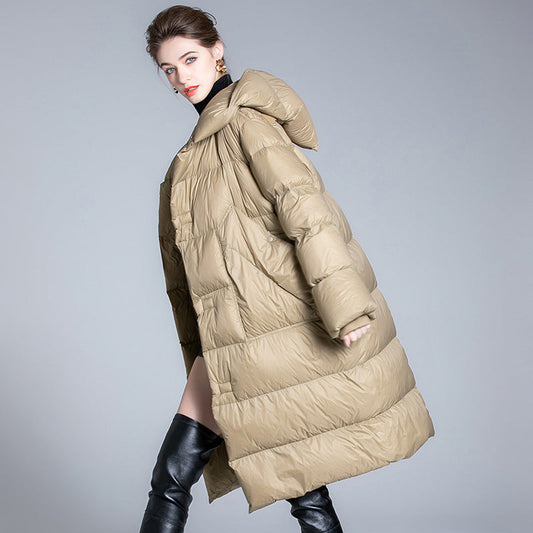 Winter Warm Apricot Down Coats with Hoodies for Women-Outerwear-Free Shipping at meselling99