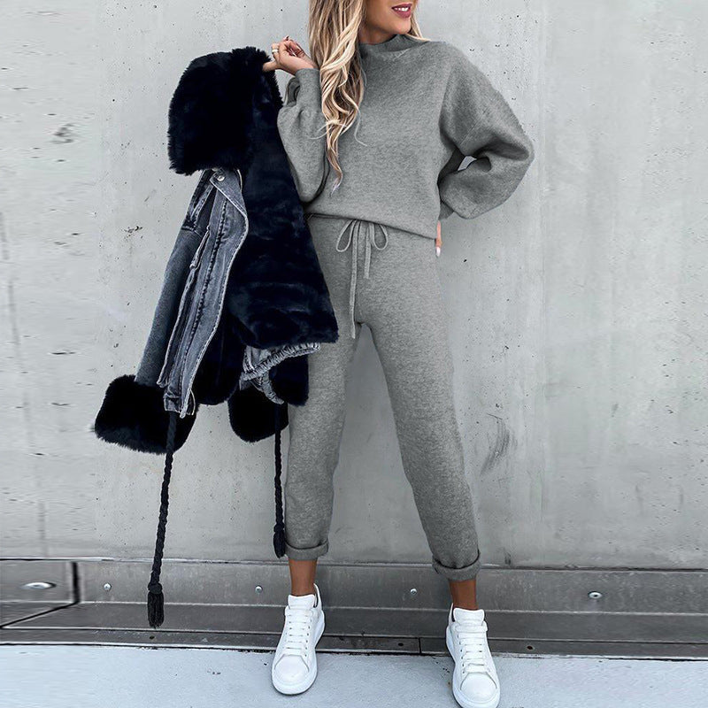Casual High Neck Women Sports Suits with Pocket-Jumpsuits & Rompers-Gray-S-Free Shipping at meselling99