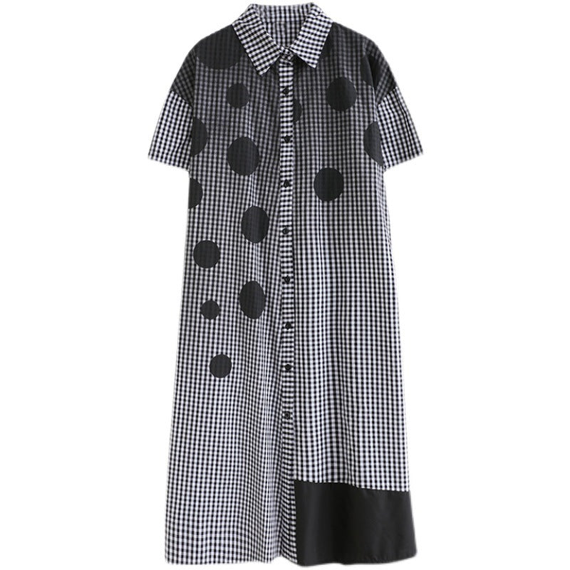 Vintage Dot Print Women Long Shirts Dresses-Dresses-Free Shipping at meselling99