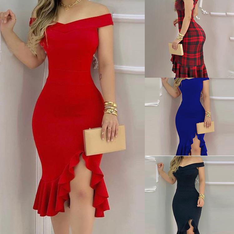 Meselling99 Sexy Off The Shoulder Ruffled Short Dresses-Sexy Dresses-Free Shipping at meselling99