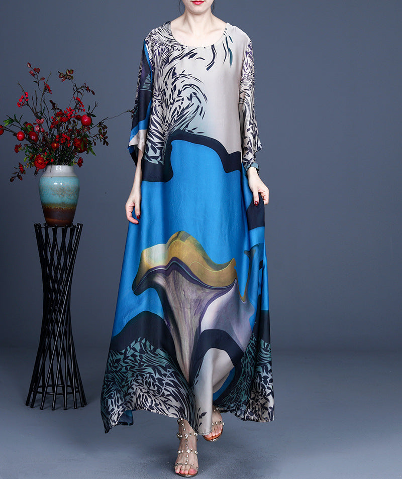 Luxrury Tencel Irregular Long Dresses-Dresses-Blue-One Size-Free Shipping at meselling99