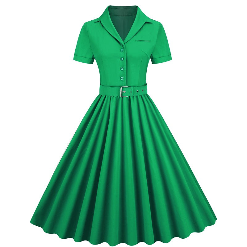 Vintage A Line Dresses for Women-Dresses-Green-S-Free Shipping at meselling99