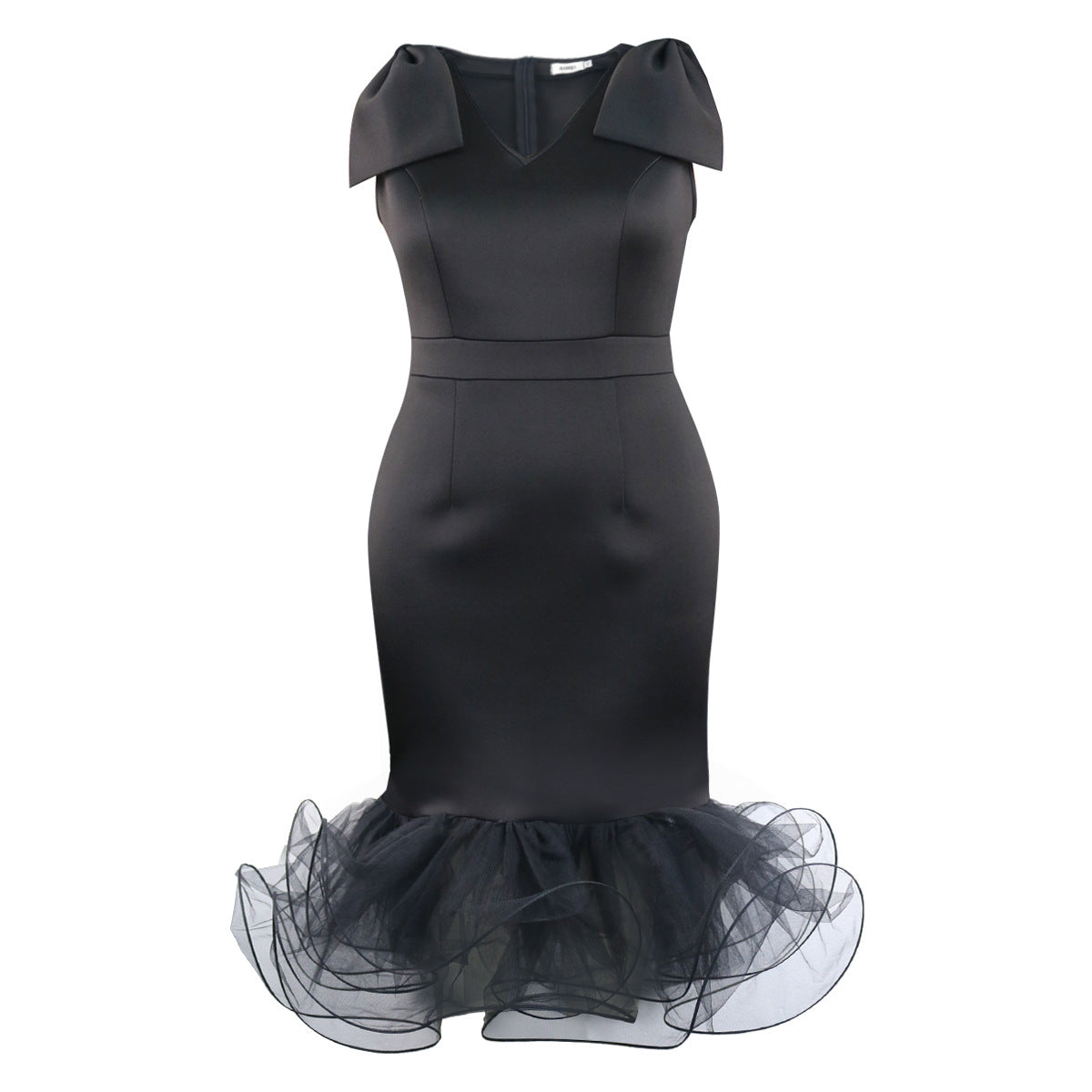 Sexy Sleeveless Plus Sizes Black Party Dresses-Dresses-Free Shipping at meselling99