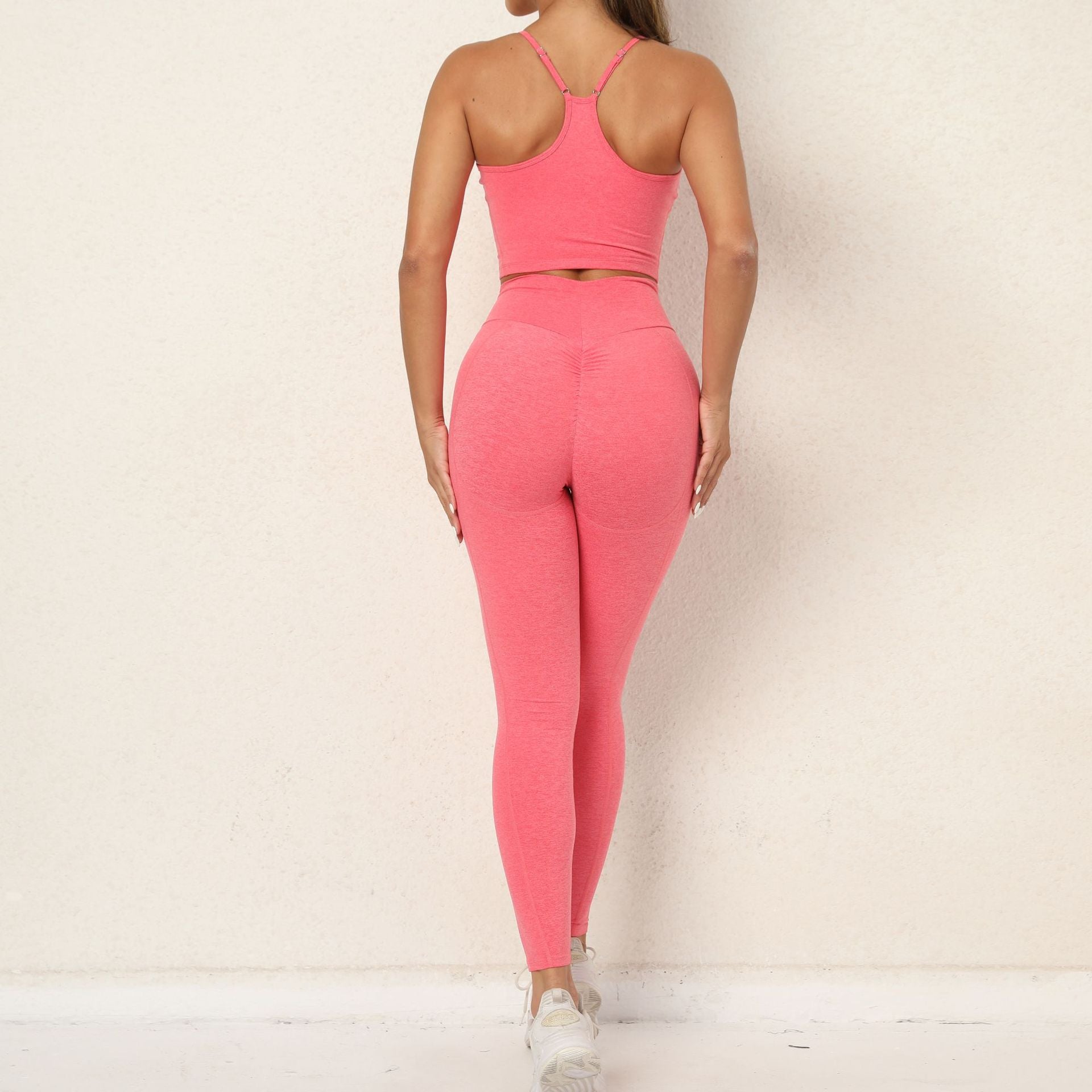 Sexy High Waist Yoga Suits for Women-Activewear-Pink-S-Free Shipping at meselling99