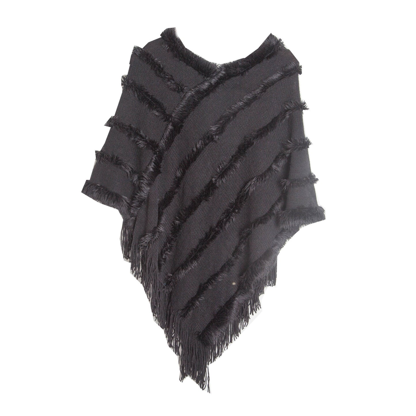 Fashion Knitting Women Capes-Shawls-Black-80-100cm-Free Shipping at meselling99