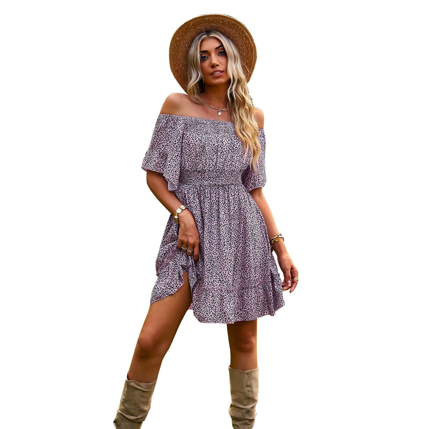 Casual Off The Shoulder A Line Dresses-Dresses-Free Shipping at meselling99