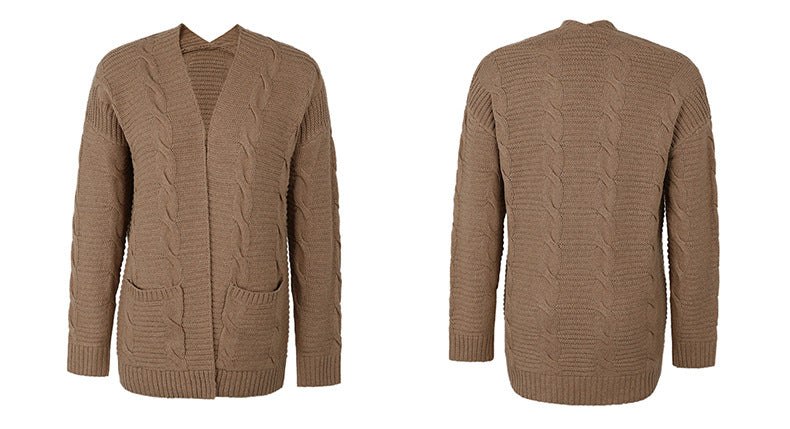 Fashion Twist Knitted Cardigan Coats-Shirts & Tops-Free Shipping at meselling99