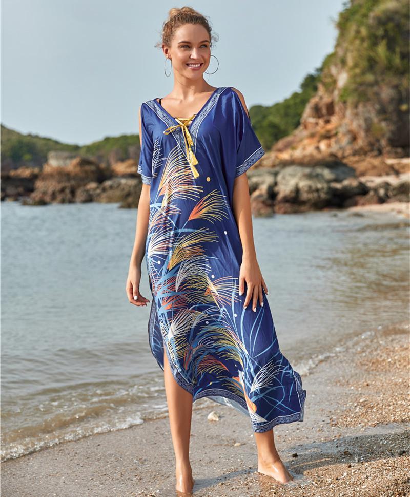 Summer Holiday Long Beach Dresses-Maxi Dresses-Blue-One Size-Free Shipping at meselling99
