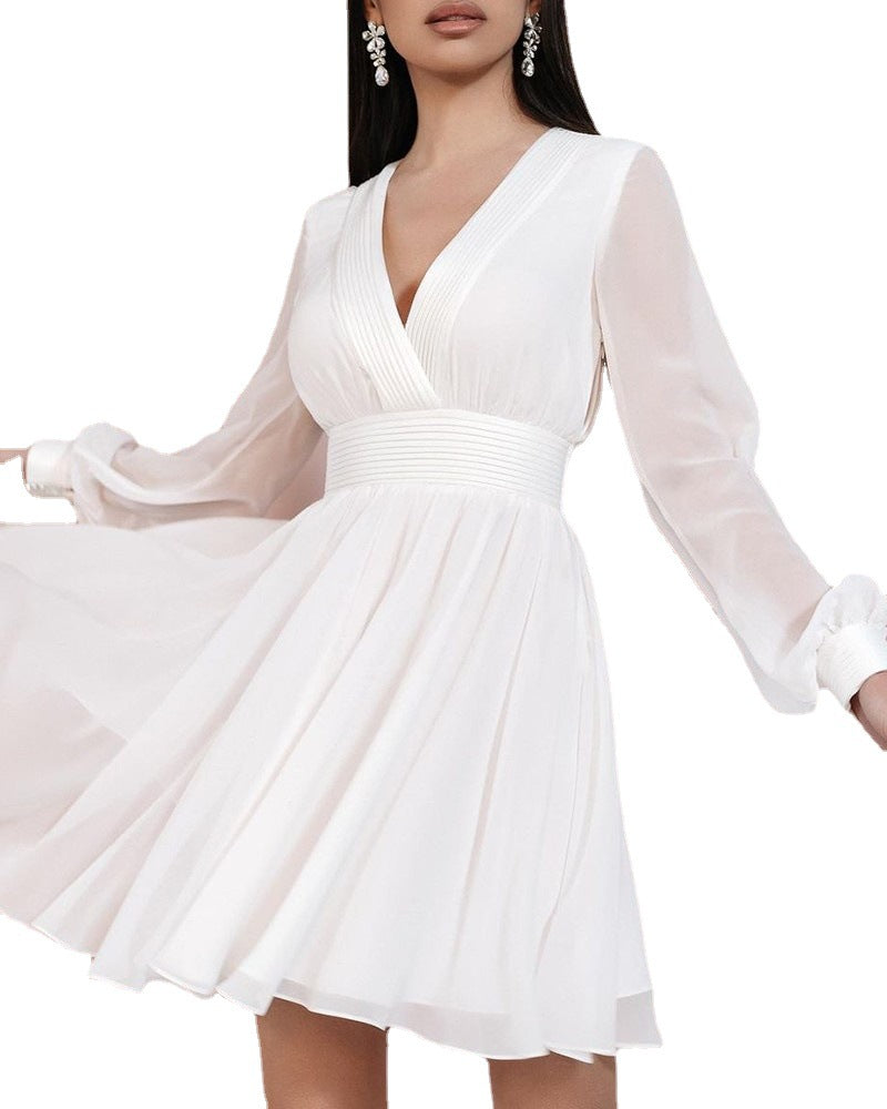 Long Sleeves Fashion Women Short Dresses-Mini Dresses-Free Shipping at meselling99