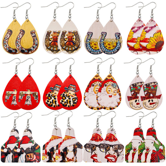 Christmas Vintage Animal Print Earrings 2 Sets-Apparel & Accessories-Free Shipping at meselling99