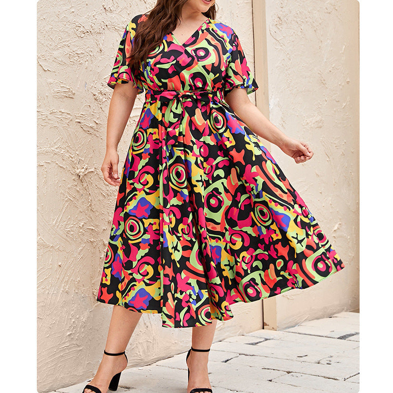Summer Short Sleeves Plus Sizes Dresses-Dresses-Free Shipping at meselling99