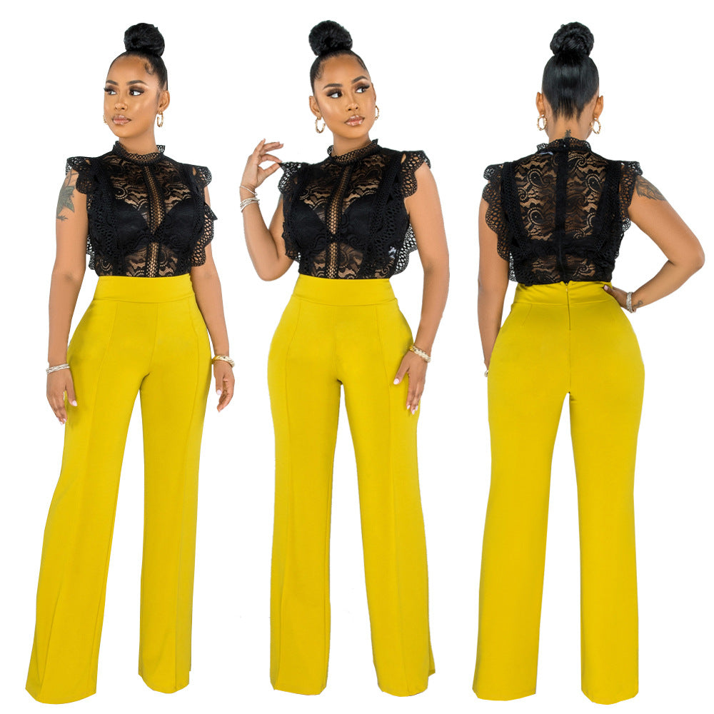 Sexy Back Zippered Wide Legs Pants-Women Bottoms-Free Shipping at meselling99