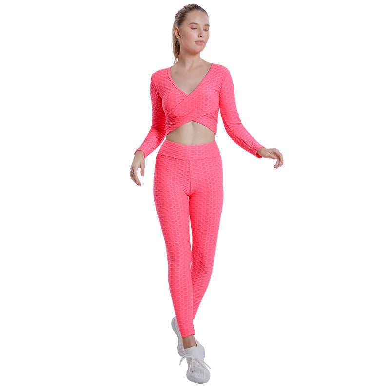 Sexy Bubble Design Women Gym Outfits-Activewear-Pink-S-Free Shipping at meselling99