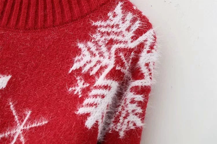 Christmas Snowflake Turtleneck Knitted Women Sweaters-Shirts & Tops-Free Shipping at meselling99