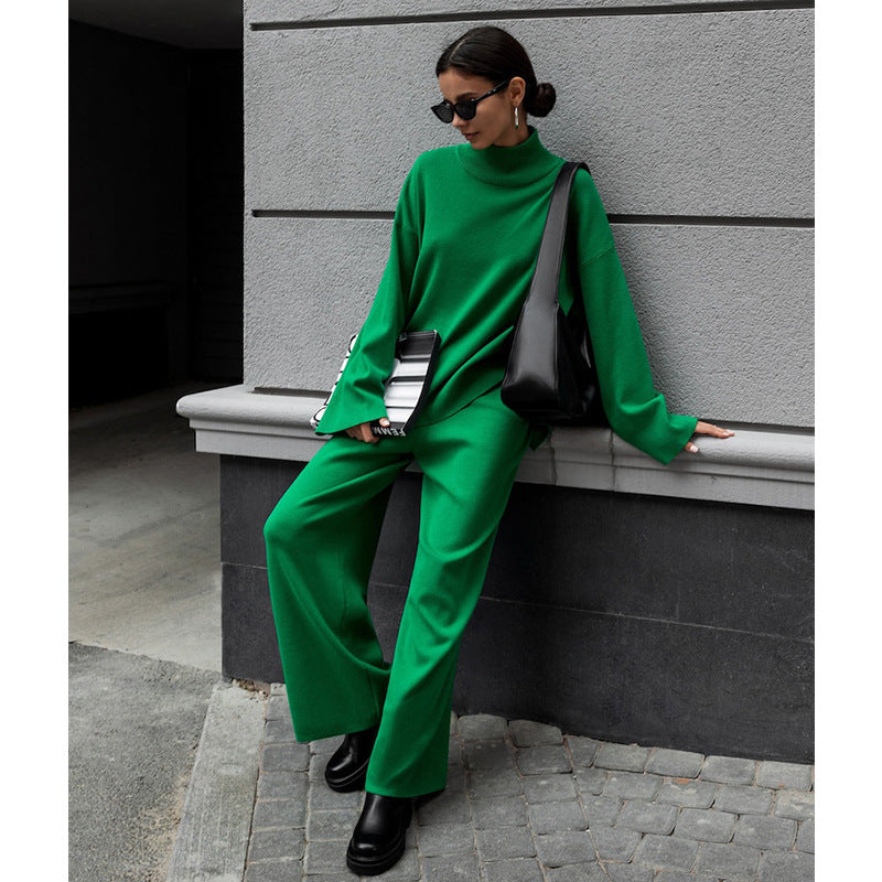 Casual Irregular Pullover Sweaters and Wide Legs Pants Outfits Sets-Two Pieces Outfits-Free Shipping at meselling99