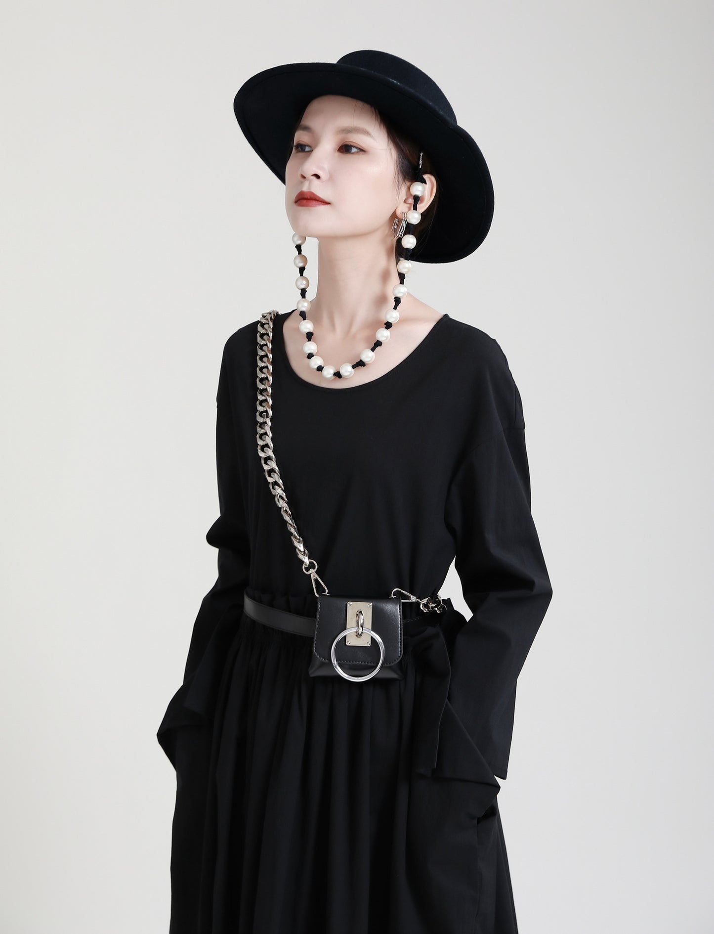 Black Round Neck Women Fall Fake Two Piece Summer Dress-Cozy Dresses-Black-One Size-Free Shipping at meselling99