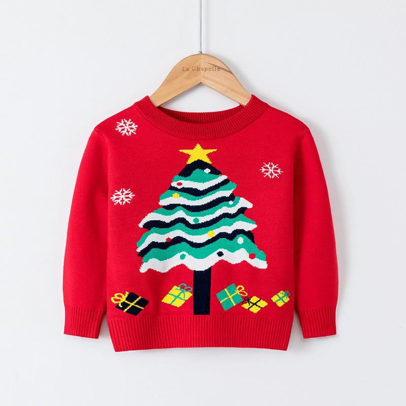 Merry Christmas Knitted Kids Sweaters-Shirts & Tops-SZ3125-Red-100cm-Free Shipping at meselling99