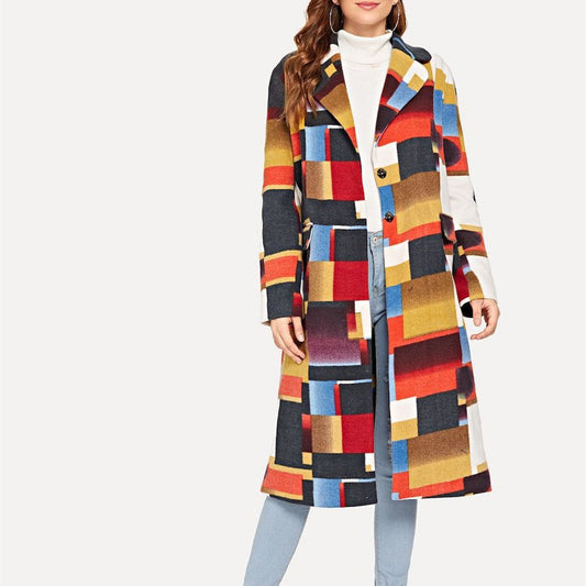 Colorful Design Fashion Long Overcoats for Women-Outerwear-Free Shipping at meselling99