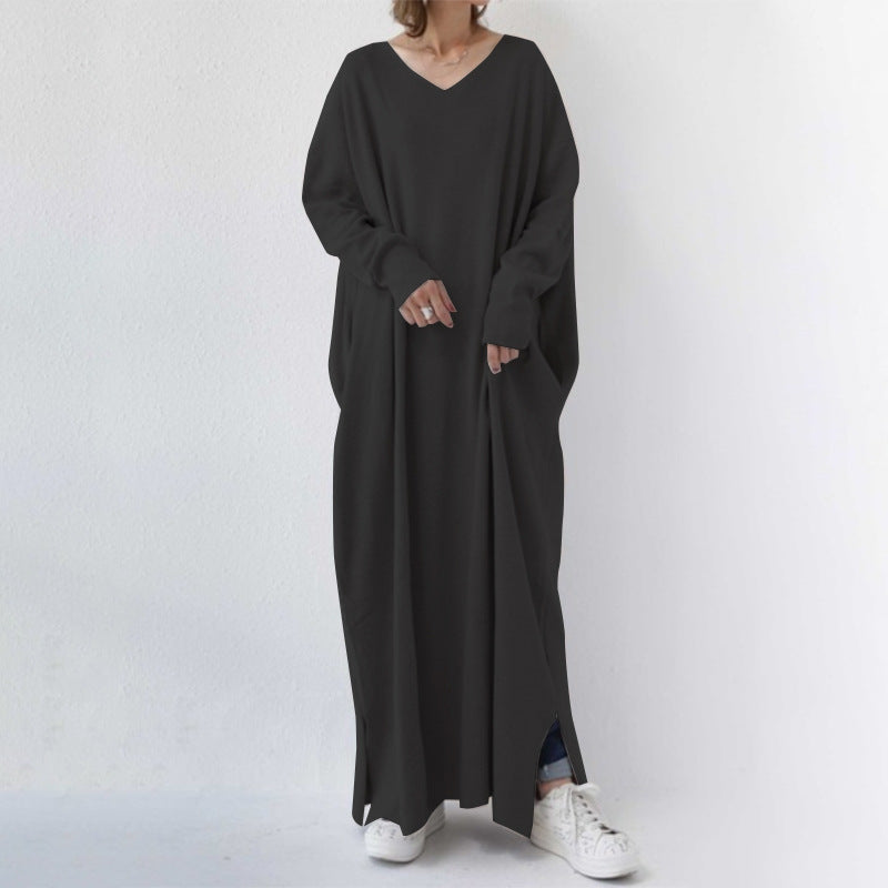 Casual Women Long Cozy Dresses-Dresses-Black-S-Free Shipping at meselling99