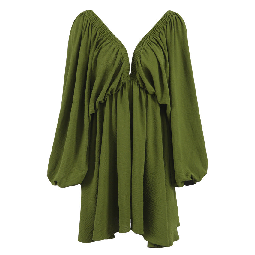 Vintage Designed Green Fall Mini Dresses-Dresses-Free Shipping at meselling99