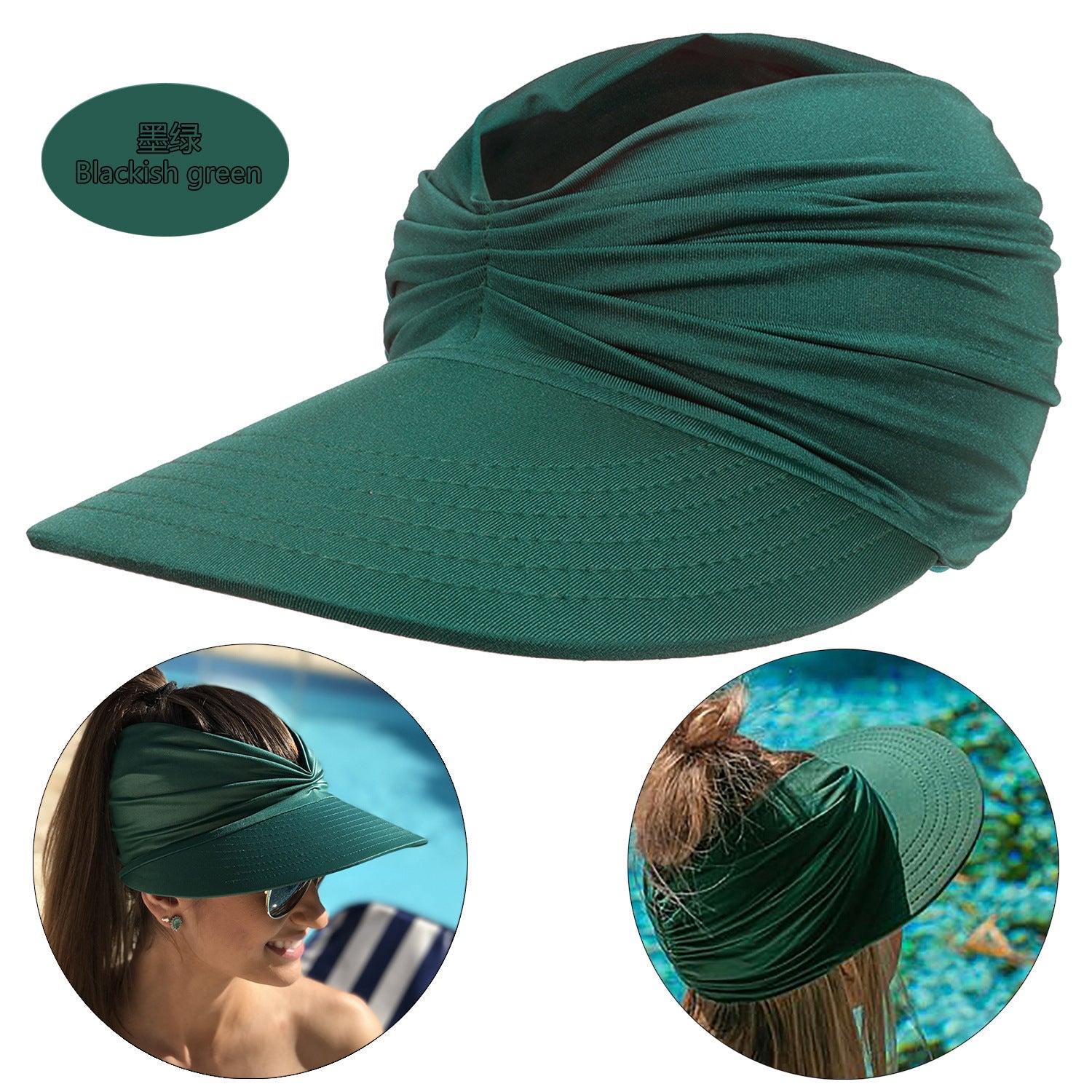 Summer Beach Sun Proof Outdoor Hats 2pcs/Set-Hats-Dark Green-56-65 cm-Free Shipping at meselling99