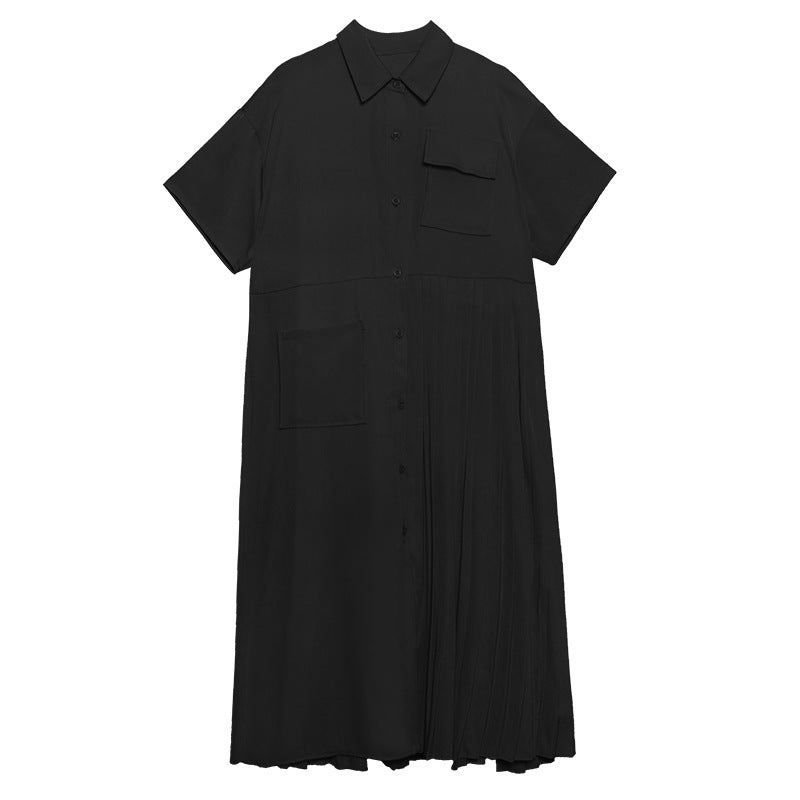 Designed Summer Short Sleeves Long Cozy Dresses-Dresses-Black-One Size-Free Shipping at meselling99