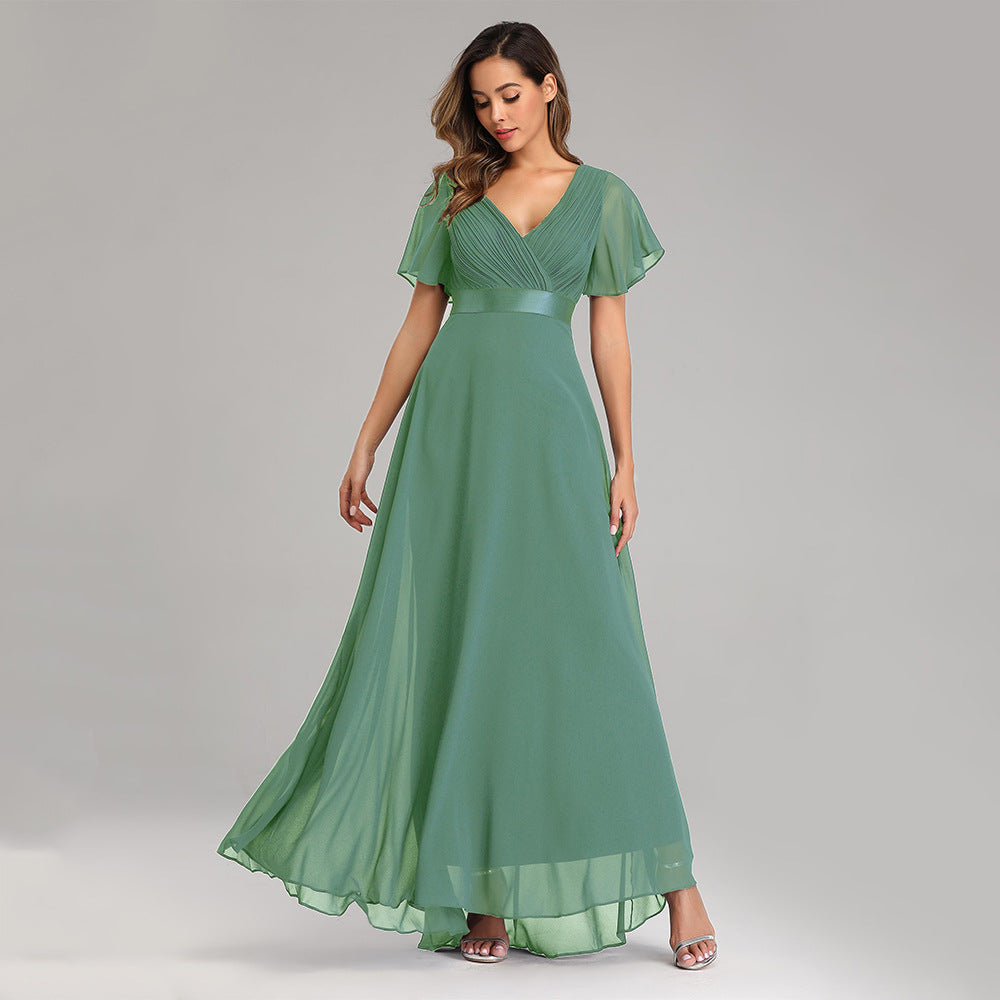Elegant Chiffon Plus Sizes Bridesmaid Dresses-Dresses-Bean Green-S-Free Shipping at meselling99