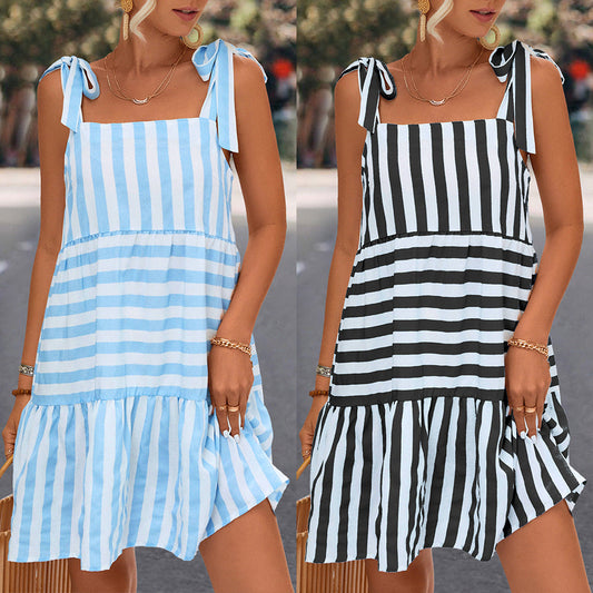 Casual Striped Summer Daily Dresses-Dresses-Free Shipping at meselling99